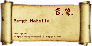 Bergh Mabella névjegykártya